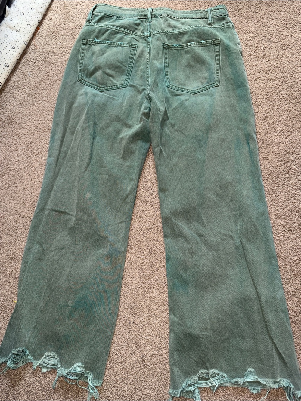 Vervet High-Rise Green Distressed Flare Jeans - Picture 5 of 9